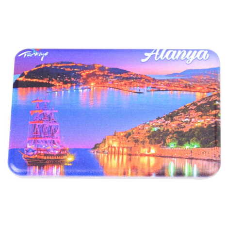 Alanya Themed Customised UV Printed Plastic Base Rectangle Fridge Magnet 80x50 mm - 19