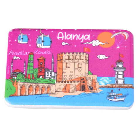 Alanya Themed Customised UV Printed Plastic Base Rectangle Fridge Magnet 80x50 mm - 20