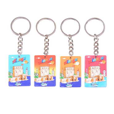 Alanya Themed Customised UV Printed Plastic Base Rectangle Keyring 31x106 mm - 2