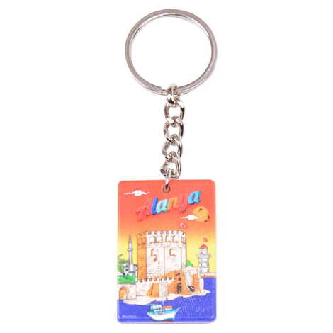 Alanya Themed Customised UV Printed Plastic Base Rectangle Keyring 31x106 mm - 6