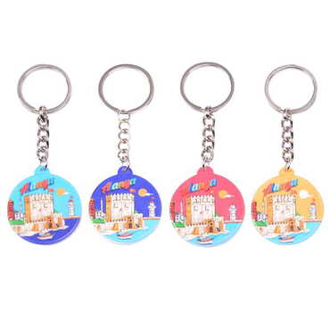 Alanya Themed Customised UV Printed Plastic Base Square Keyring 38x100 mm - 2