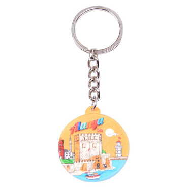 Alanya Themed Customised UV Printed Plastic Base Square Keyring 38x100 mm - 5