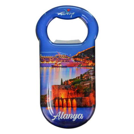 Alanya Themed Customizable Metal Magnetic Bottle Opener 90x45 mm - 9