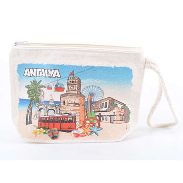 Alanya Themed Digital Printed Kanvas Purse 14,5x20 cm - 3