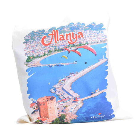 Alanya Themed Digital Printed Tote Bag 35x40 cm - 3