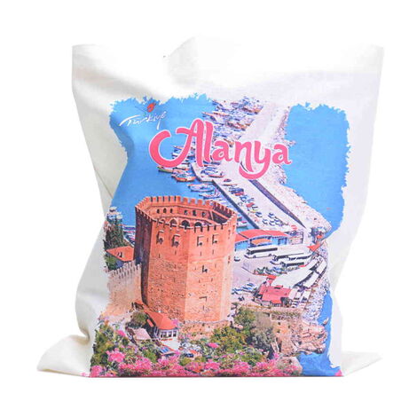 Alanya Themed Digital Printed Tote Bag 35x40 cm - 5