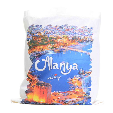 Alanya Themed Digital Printed Tote Bag 35x40 cm - 6