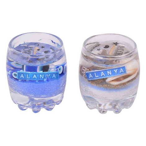 Alanya Themed Glass Transparent Gel Candle - 2