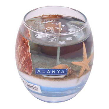 Alanya Themed Glass Transparent Gel Candle - 3