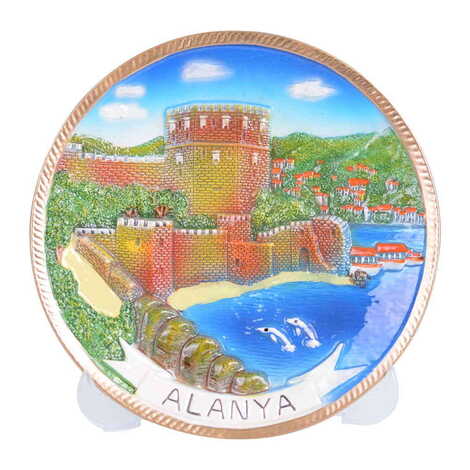 Alanya Themed Local Themed Ceramic Crystal Plate 20 cm - 6