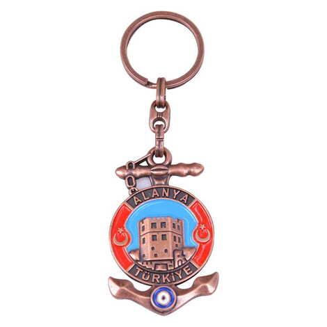 Alanya Themed Metal Customised Enamel Keychain - 19