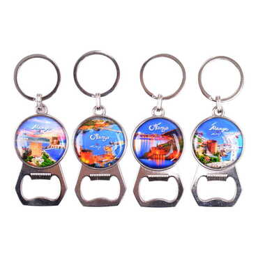 Alanya Themed Metal Keychain With Opener 35x120 mm - 2