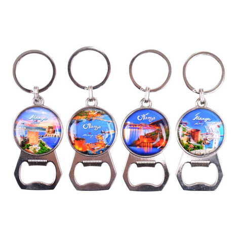 Alanya Themed Metal Keychain With Opener 35x120 mm - 2