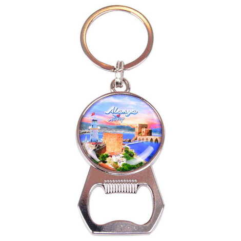 Alanya Themed Metal Keychain With Opener 35x120 mm - 3