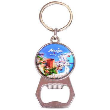 Alanya Themed Metal Keychain With Opener 35x120 mm - 4