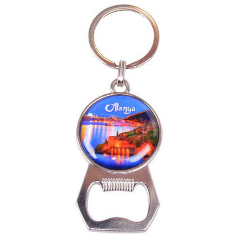 Alanya Themed Metal Keychain With Opener 35x120 mm - 5