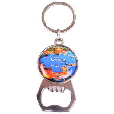 Alanya Themed Metal Keychain With Opener 35x120 mm - 6