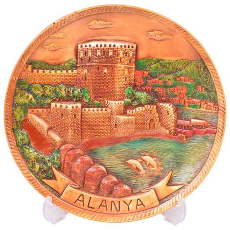 Alanya Themed Plaster Raised Cottage Wall Plate 20 Cm - 3