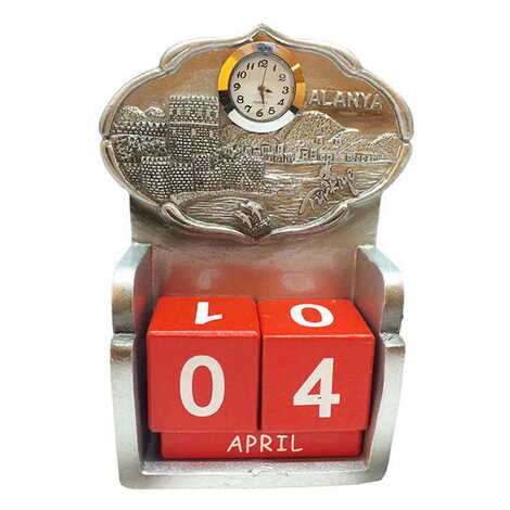 Alanya Themed Polyester Clock Calendar 85x43x135 mm - 4