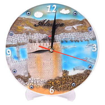 Alanya Themed Polyester Desktop Clock - 3