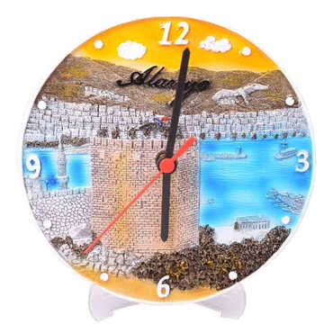 Alanya Themed Polyester Desktop Clock - 4