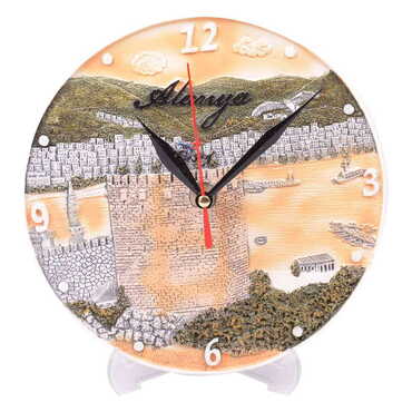 Alanya Themed Polyester Desktop Clock - 5