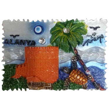 Alanya Themed Polyester Fridge Magnet - 43