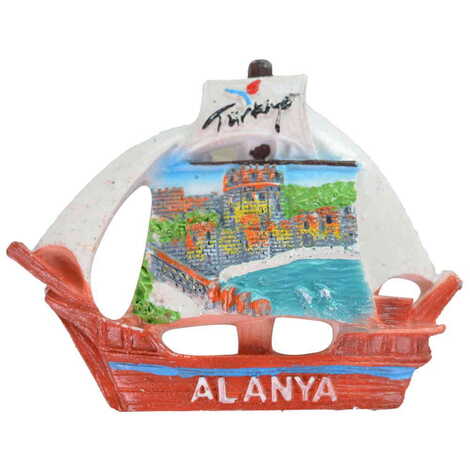 Alanya Themed Polyester Stoned And Nacrous Fridge Magnet - 3