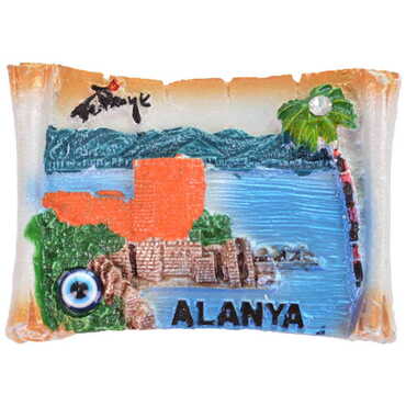 Alanya Themed Polyester Stoned And Nacrous Fridge Magnet - 4