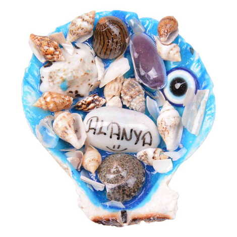 Alanya Themed Sea Shell Souvenir Fridge Magnet - 4