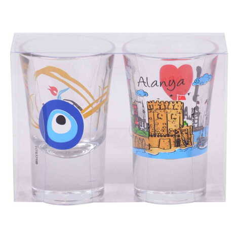 Alanya Themed Shot Glass Set of 2 Pcs - 4