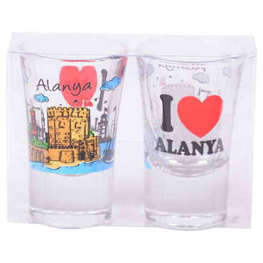 Alanya Themed Shot Glass Set of 2 Pcs - 5