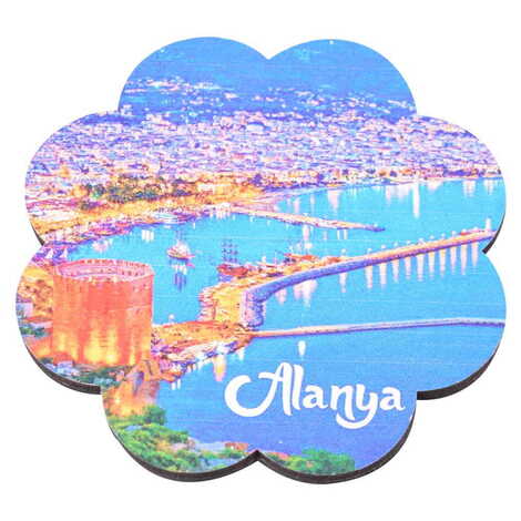 Alanya Themed Wooden Customised Souvenir Coaster Set of 2 pcs 90 mm - 7