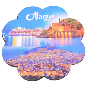 Alanya Themed Wooden Customised Souvenir Coaster Set of 2 pcs 90 mm - 8