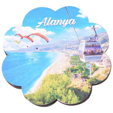 Alanya Themed Wooden Customised Souvenir Coaster Set of 2 pcs 90 mm - 9