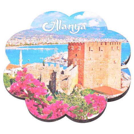 Alanya Themed Wooden Customised Souvenir Coaster Set of 2 pcs 90 mm - 11