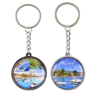 Altinoluk Themed Metal Double Face Round Keychain 40x95 mm - 3