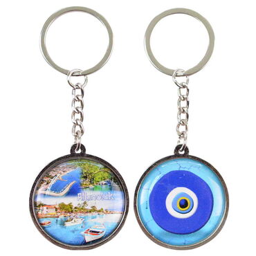 Altinoluk Themed Metal Double Face Round Keychain 40x95 mm - 4