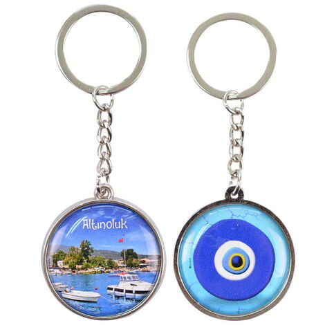 Altinoluk Themed Metal Double Face Round Keychain 40x95 mm - 5