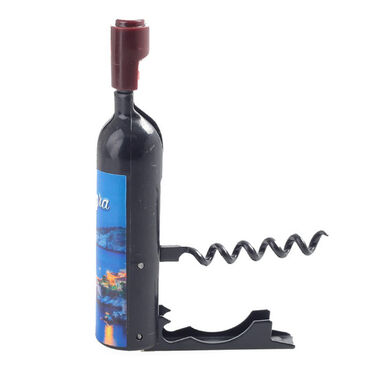 Amasra Themed Bottle Shaped Metal Wine Bottle Corkscrew Opener-Magnetic 115x25x25 mm - 2