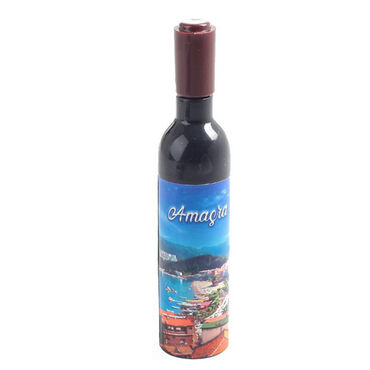 Amasra Themed Bottle Shaped Metal Wine Bottle Corkscrew Opener-Magnetic 115x25x25 mm - 3