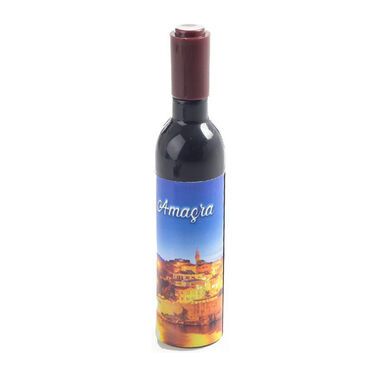 Amasra Themed Bottle Shaped Metal Wine Bottle Corkscrew Opener-Magnetic 115x25x25 mm - 4