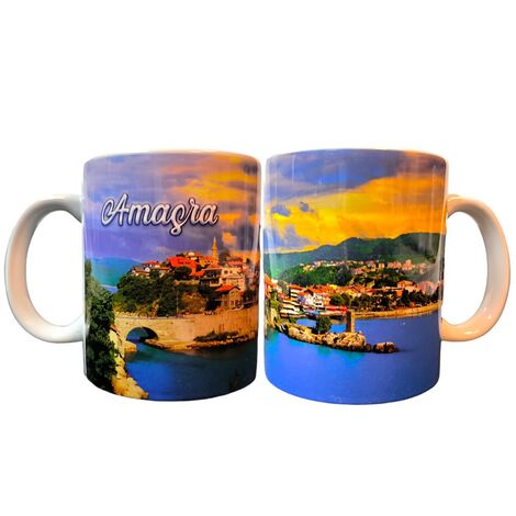 Amasra Themed Customised Porcelain Souvenir Travel Mug 80x95 mm - 4