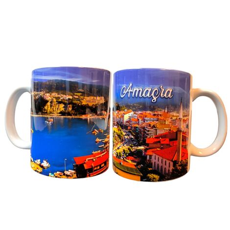 Amasra Themed Customised Porcelain Souvenir Travel Mug 80x95 mm - 8