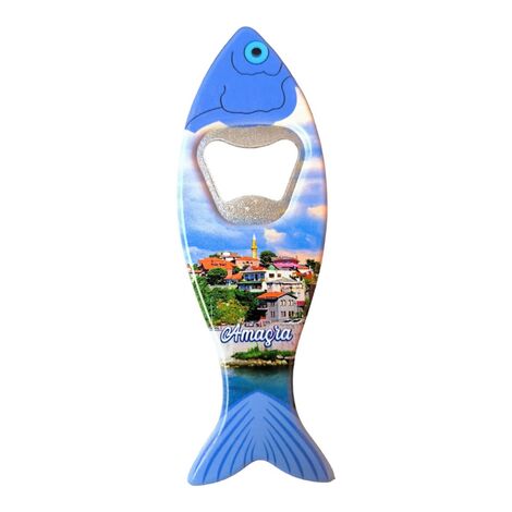 Amasra Themed Customised UV Printed Fish Shape Printed Plastic Base Bottle Opener 42x130 mm - 2