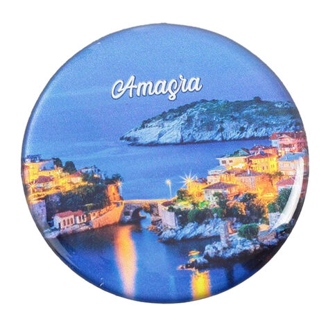 Amasra Themed Epoxy Dome Round Souvenir Fridge Magnet 67 mm - 4