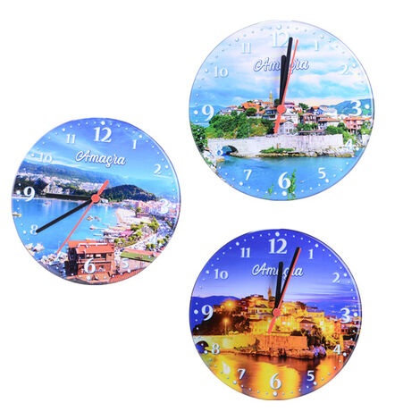 Amasra Themed Epoxy Wall Clock Home Decoration 20 Cm - 5