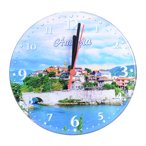 Amasra Themed Epoxy Wall Clock Home Decoration 20 Cm - 7