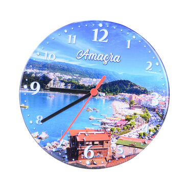 Amasra Themed Epoxy Wall Clock Home Decoration 20 Cm - 8