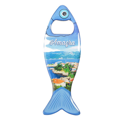 Amasra Themed Fish Shaped Metal Magnetic Bottle Opener 120x43 mm - 5